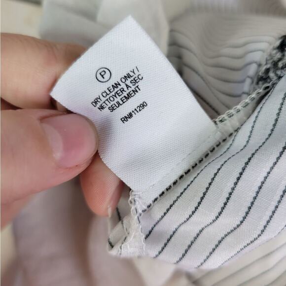 10 Crosby Derek Lam Women's Striped Knit Layered Blouse Grey/White Size 4 - Picture 8 of 9